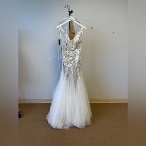 Abella by Allure Bridals Elegant Nude/Ivory Floral Gown E203